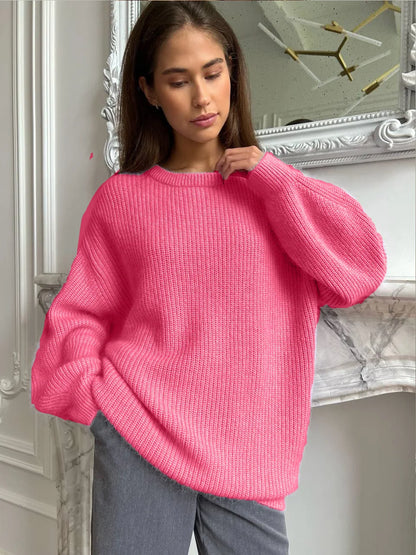 Women Faux Mink Fur Knit Sweater Ins Style Lazy Loose Soft Knit Top Ladies Casual  Warm Pullover Jumper