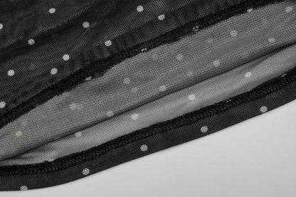 2026 Summer Women Sexy V Neck Polka Dot Mesh Spliced Camisole Slim Fit Sleeveless Tank Tops Casual Vest