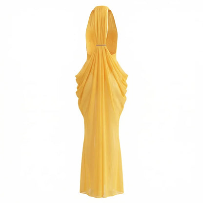 2026 Summer European American Women Sexy Halter Spliced Dress Casual Party Bodycon Dresses