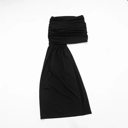 Spring Summer Women 2 Piece Dress Set Sexy Lace Patchwork Ruffle Ribbon Skirt Outfit Party Dress
