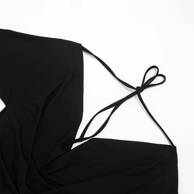 2026 Summer Women Sexy Off Shoulder 3/4 Sleeve Open Back Tie Up T Shirt Slim Fit Fashion Going Out Pullover Crop Tops Ladies