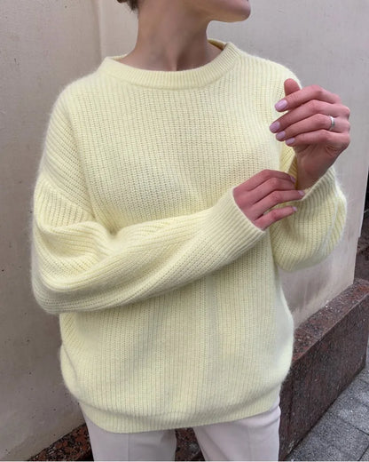 Women Faux Mink Fur Knit Sweater Ins Style Lazy Loose Soft Knit Top Ladies Casual  Warm Pullover Jumper