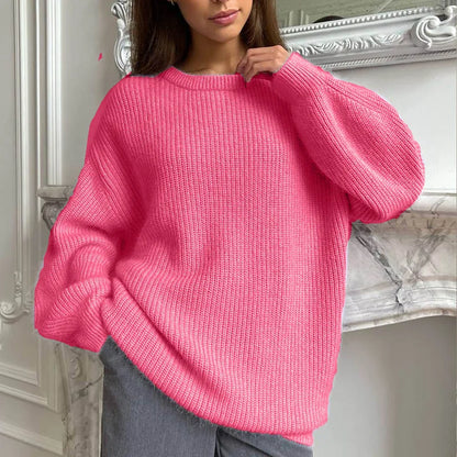 Women Faux Mink Fur Knit Sweater Ins Style Lazy Loose Soft Knit Top Ladies Casual  Warm Pullover Jumper