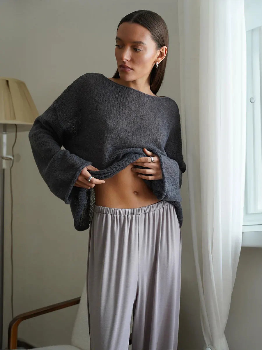 Sexy Transparent Sweater For Women 2024 Autumn Long Sleeve Top Knitted Loose Cozy Sweaters And Jumpers New In Knitwears