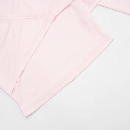 Autumn New Women Two Piece Set Solid Color Wrap Tie Long Sleeve Top Shorts Casual Outfit Suit