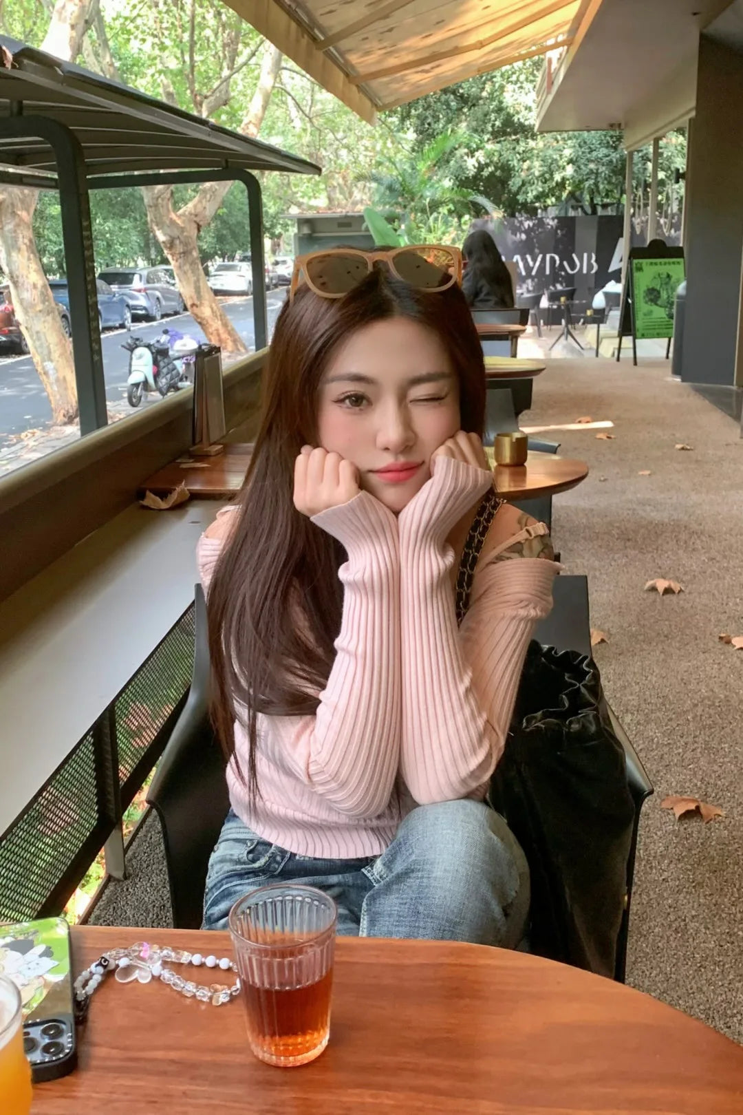 2025 Women's Suspender Pink Sweater Fake Two V-neck Pure Desire Base Knitted Sweater