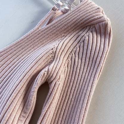 2025 Women's Suspender Pink Sweater Fake Two V-neck Pure Desire Base Knitted Sweater