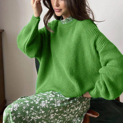 Women Faux Mink Fur Knit Sweater Ins Style Lazy Loose Soft Knit Top Ladies Casual  Warm Pullover Jumper