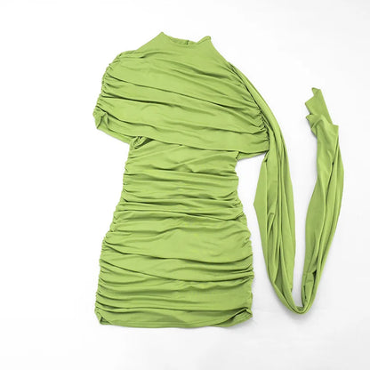 Summer Women Off Shoulder Ribbon Dress Fashion Streetwear Slim Wrap Hip Bodycon Party Dresses