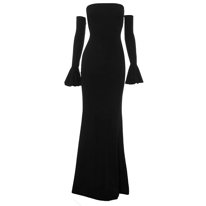 Off Shoulder Sexy Mini Dress Women Oblique Neck Long Sleeve Bodycon Dress Fall Winter Sexy Short Party Club Dresses