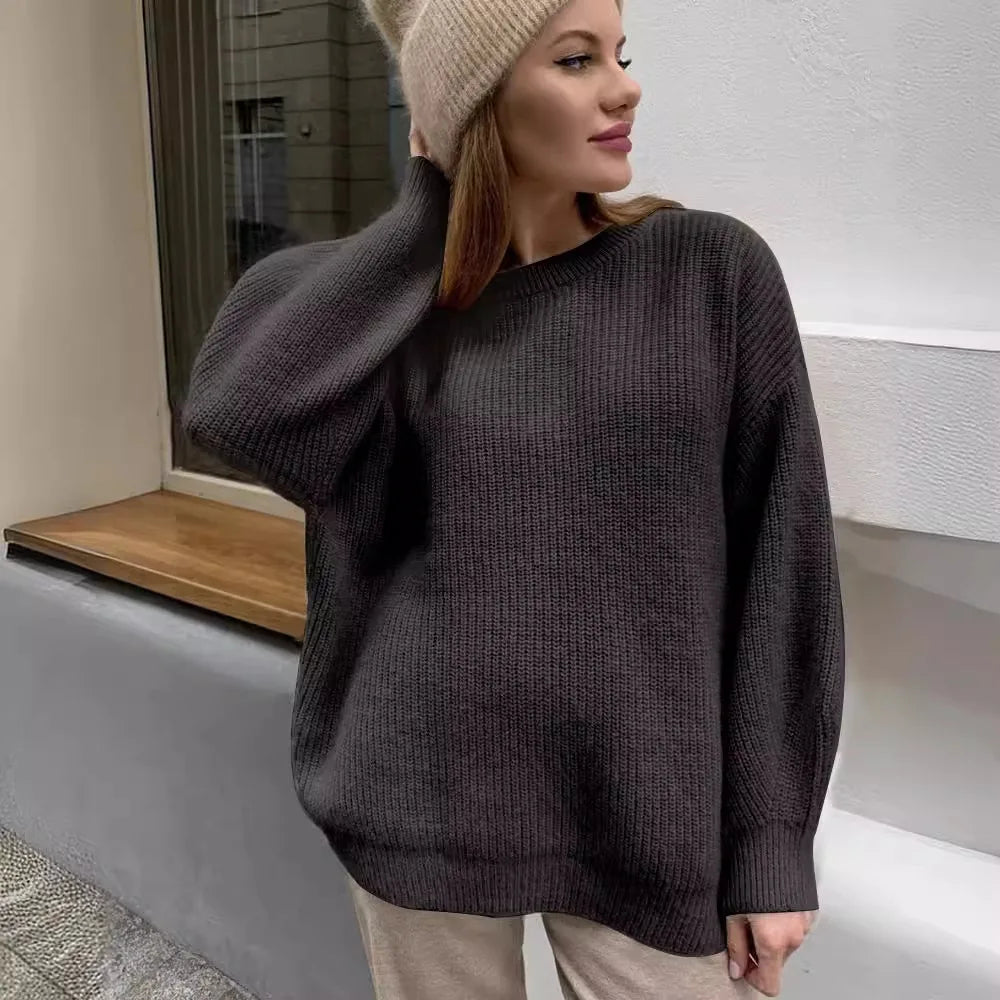 Women Faux Mink Fur Knit Sweater Ins Style Lazy Loose Soft Knit Top Ladies Casual  Warm Pullover Jumper