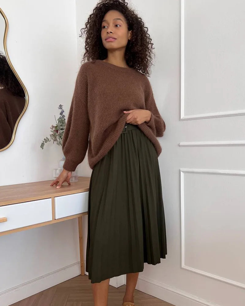 Women Faux Mink Fur Knit Sweater Ins Style Lazy Loose Soft Knit Top Ladies Casual  Warm Pullover Jumper