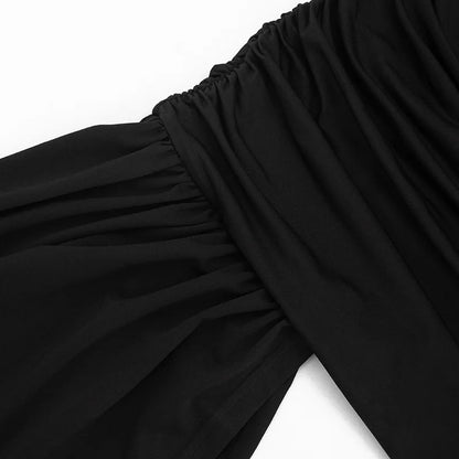Spring Summer Women 2 Piece Dress Set Sexy Lace Patchwork Ruffle Ribbon Skirt Outfit Party Dress