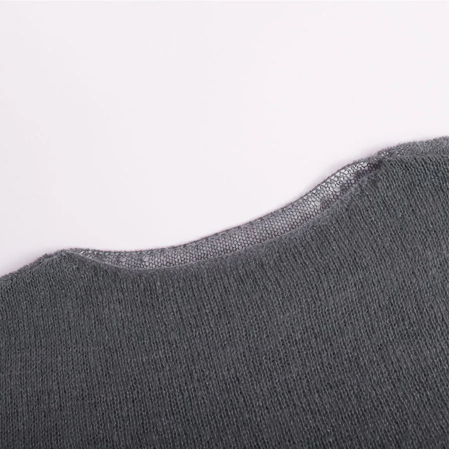 Sexy Transparent Sweater For Women 2024 Autumn Long Sleeve Top Knitted Loose Cozy Sweaters And Jumpers New In Knitwears