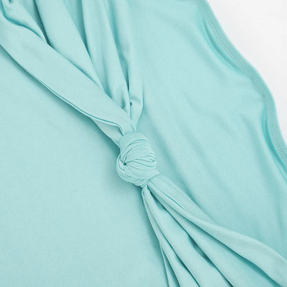 Women Solid Color Strapless Tube Top Sexy Tie Front Waist Shaping Crop T-shirt Summer Beach Vacation Spicy Girl Slim Fit Sleevel