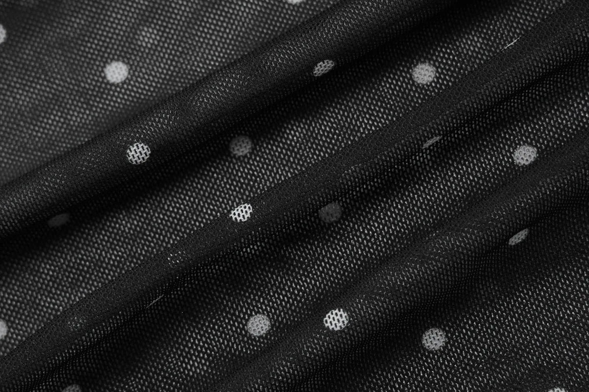 2026 Summer Women Sexy V Neck Polka Dot Mesh Spliced Camisole Slim Fit Sleeveless Tank Tops Casual Vest