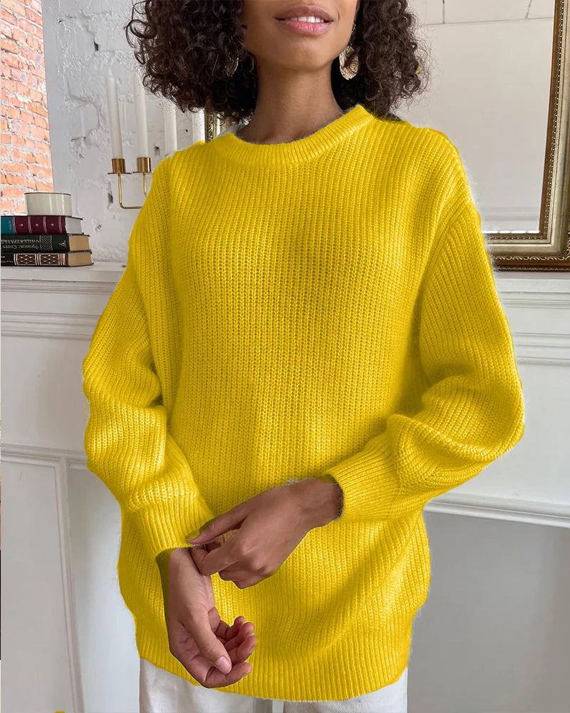 Women Faux Mink Fur Knit Sweater Ins Style Lazy Loose Soft Knit Top Ladies Casual  Warm Pullover Jumper