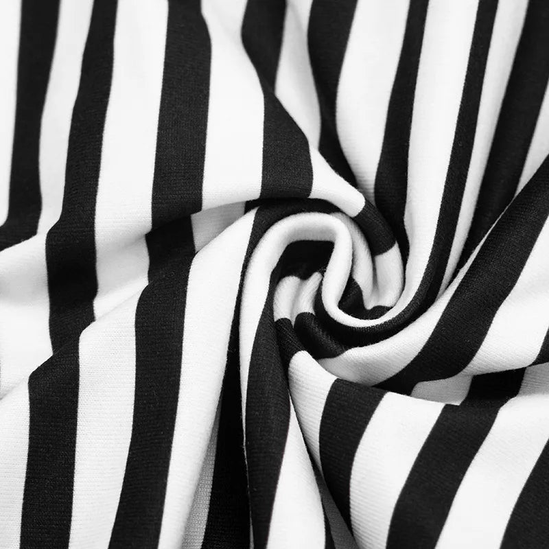 Women Summer Sexy Strapless Striped Bandage Waist Mini Dress Slim Bodycon Short Party Dresses